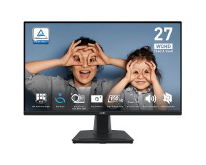 MSI MONITOR PRO MP275Q, FLAT IPS QHD, 27, 16:9, 300 CD/M2, 1300:1, 1MS, 100Hz, 2560x1440, 2xHDMI/1xDP/HP OUT, 2x 2W SPEAKERS, BLACK, 2YW.